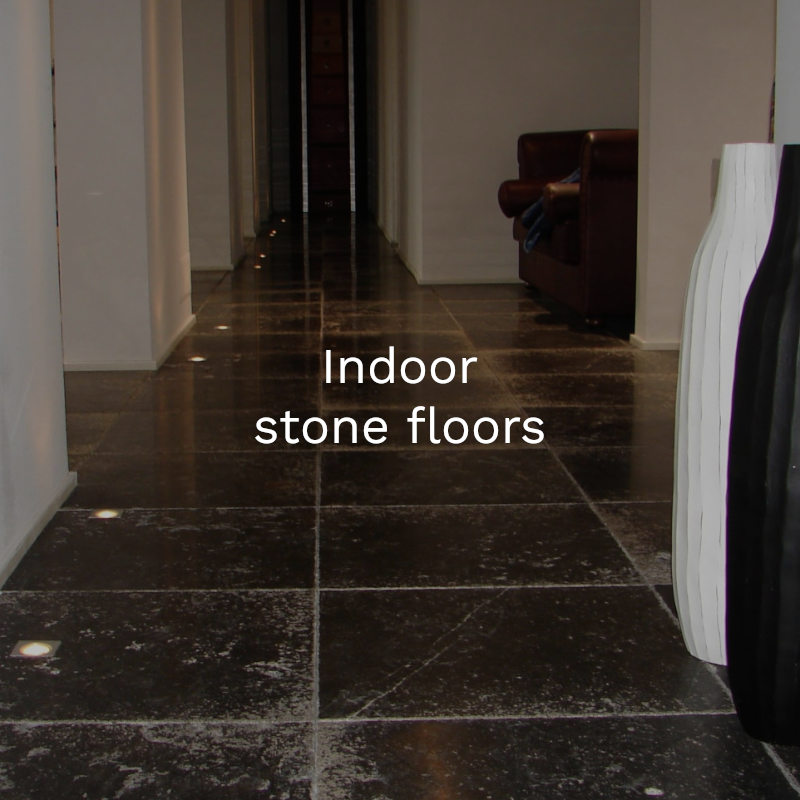 Indoor stone floors button off