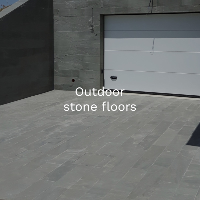 Outdoor stone floors button off